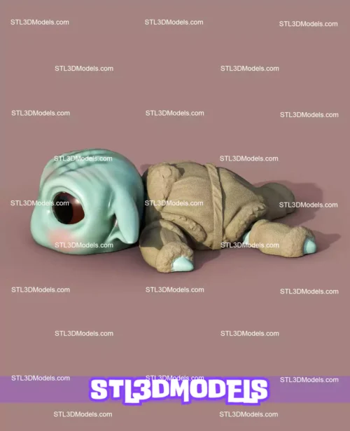 Super Flexi Turtle Grogu STL and 3MF