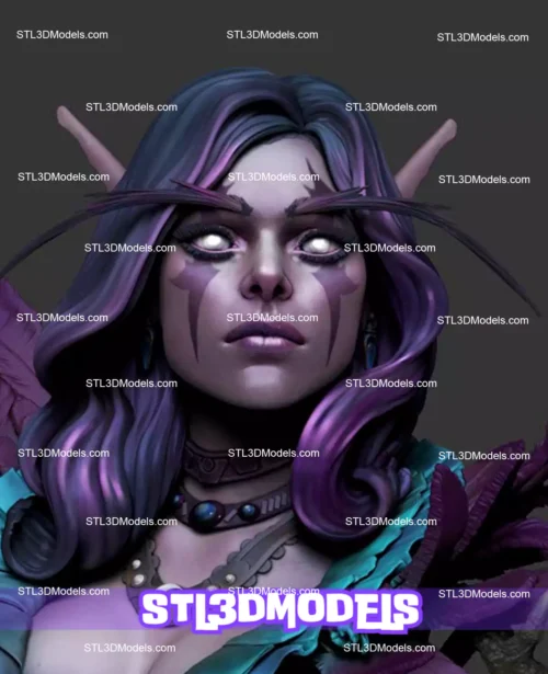 Night Elf Bust STL 3D Model