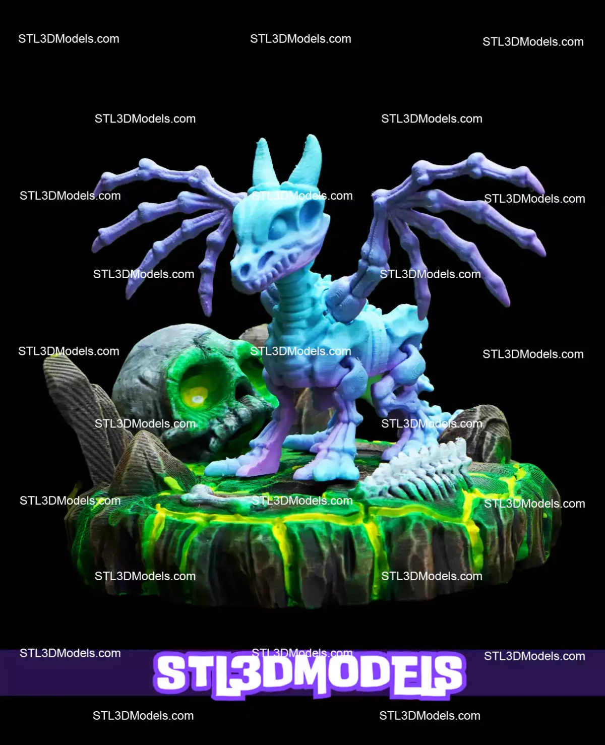 Flexi Skeleton Dragon STL and 3MF
