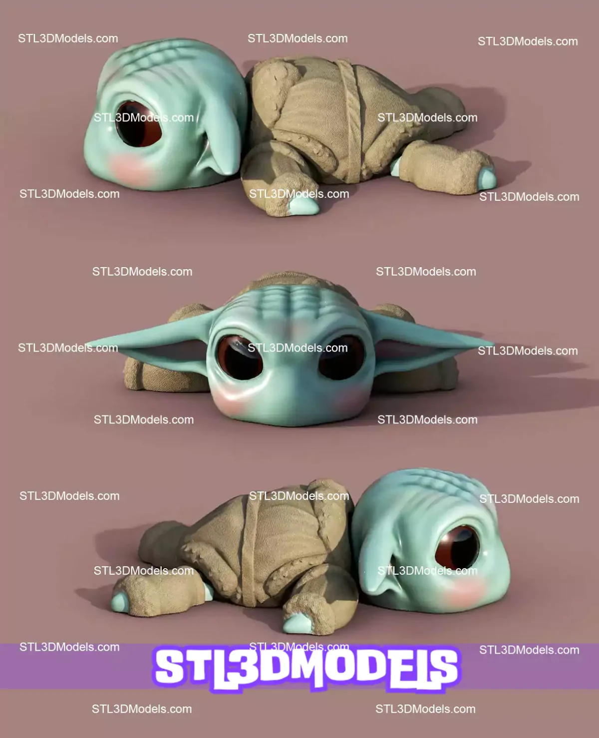 Super Flexi Turtle Grogu STL and 3MF