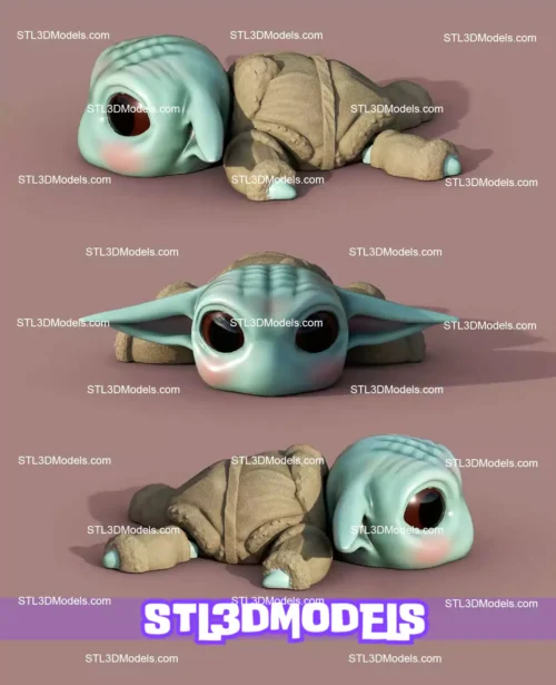 Super Flexi Turtle Grogu STL and 3MF
