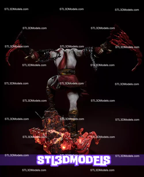Kratos Full Figure and Bust STL 3D Model