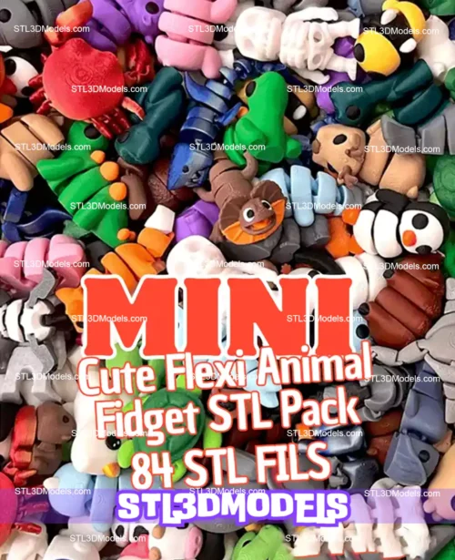 Mini Cute Flexi Animal Fidget STL 3D Print Model 