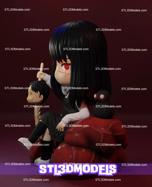 Chainsaw Man Asa Yoru Chibi STL 3D Model 
