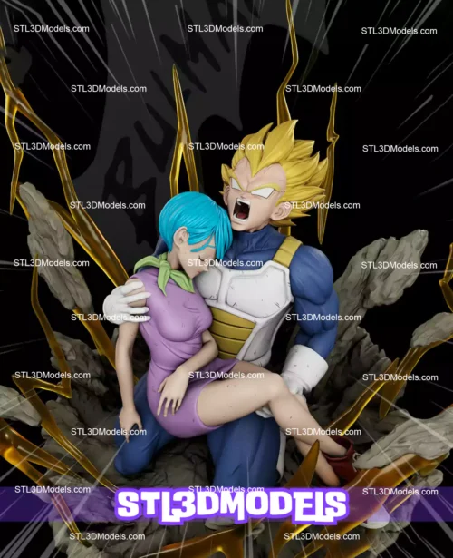 Vegeta and Bulma STL 3D Model 