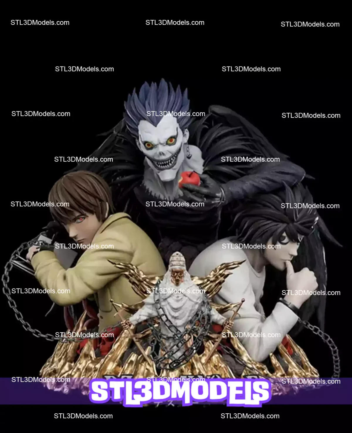 L vs Kira DEATH NOTE STL 3D Model 