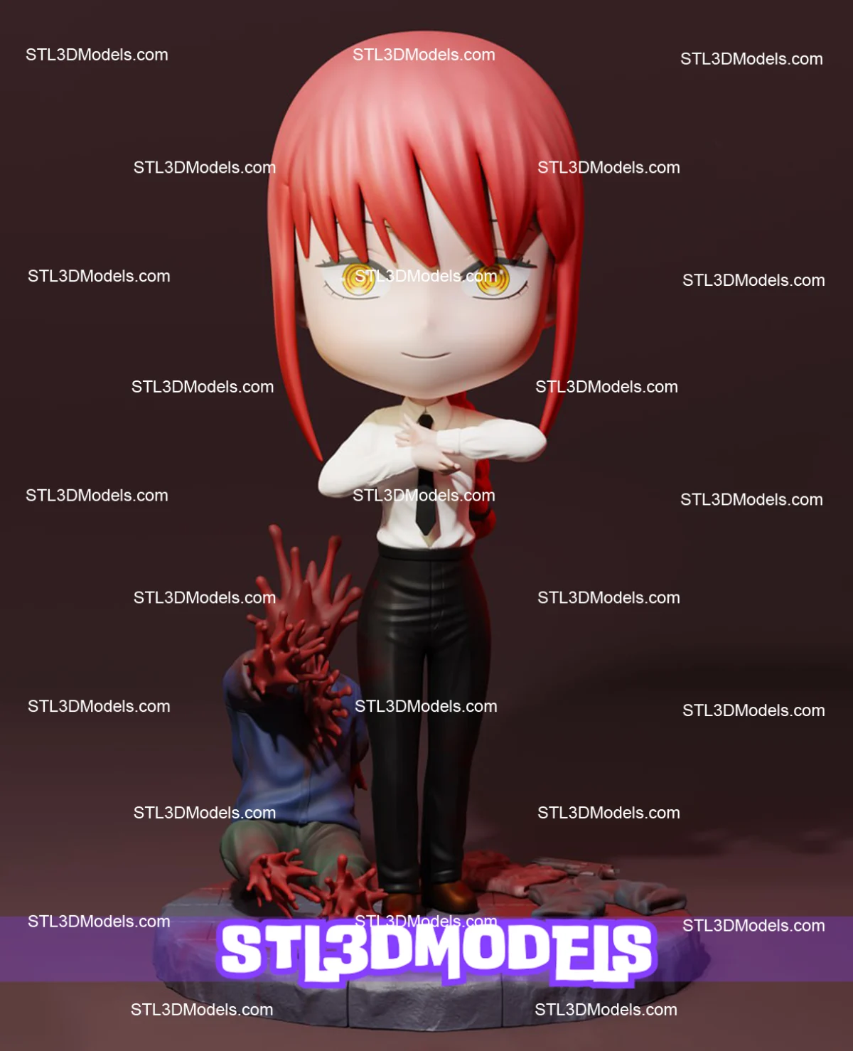 Makima Chibi STL 3D Model 