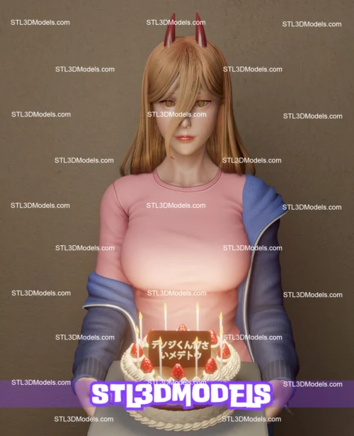 Power Birthday Cake STL 3D Model