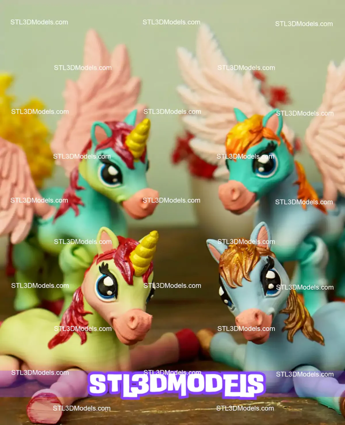 Flexi Unicorn STL 3D Model 