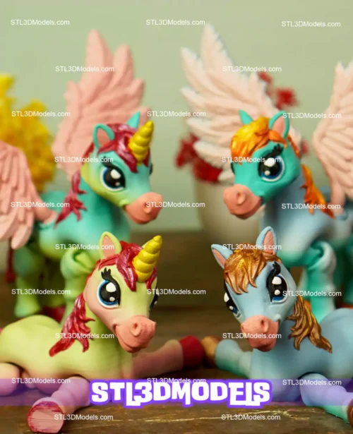 Flexi Unicorn STL 3D Model 