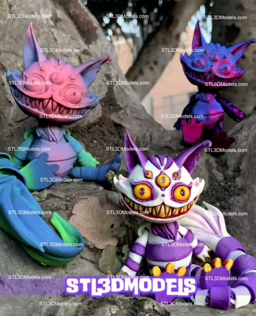 Creepy Cat Articulated STL 3D Model 
