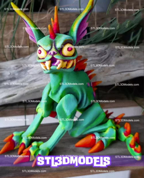 Chupacabra Articulated Flexi STL 3D Model 