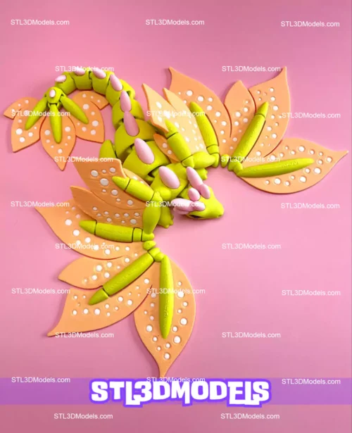 Blossom Flexi Dragon STL 3D Model 