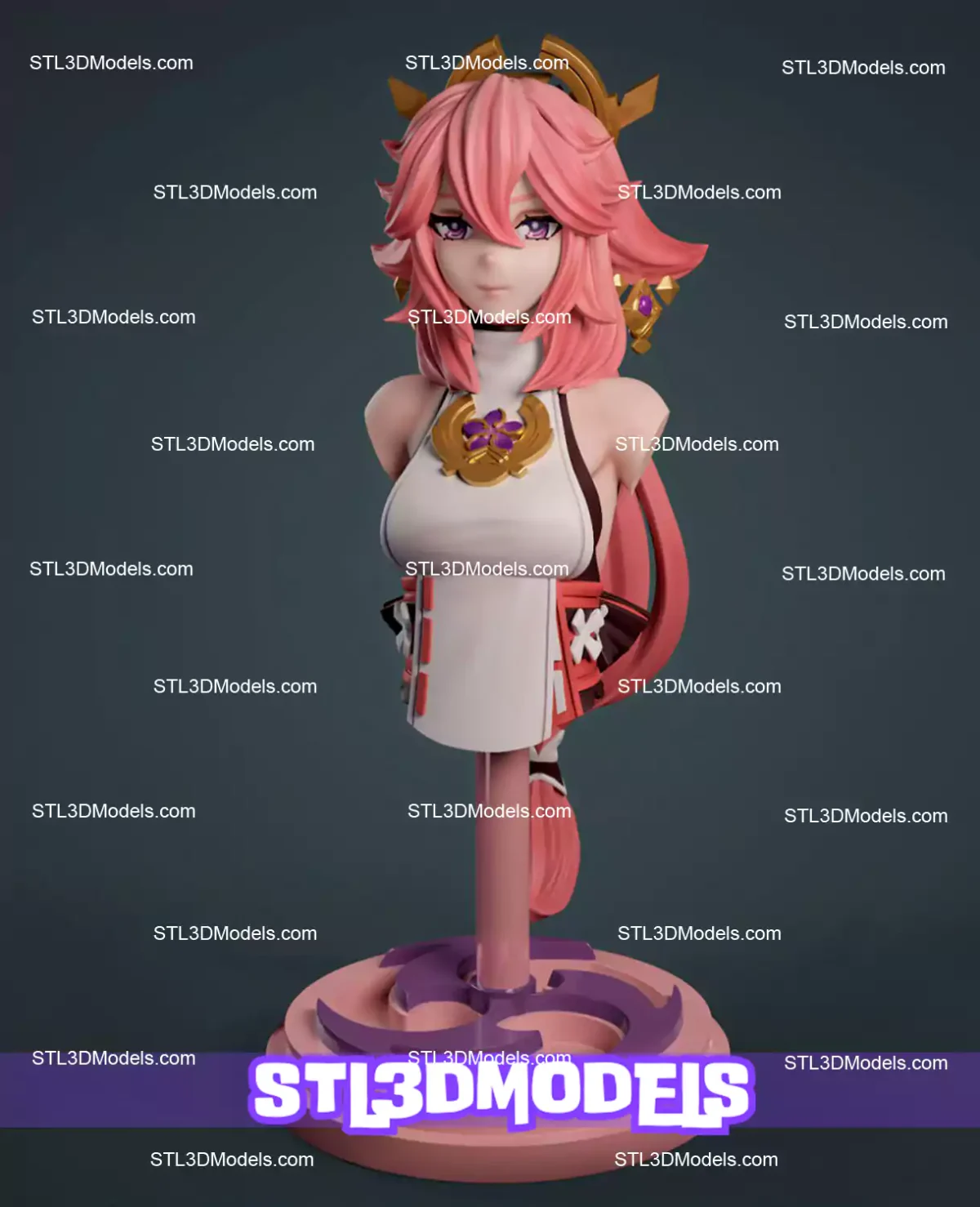 Yae Miko Bust STL 3D Model