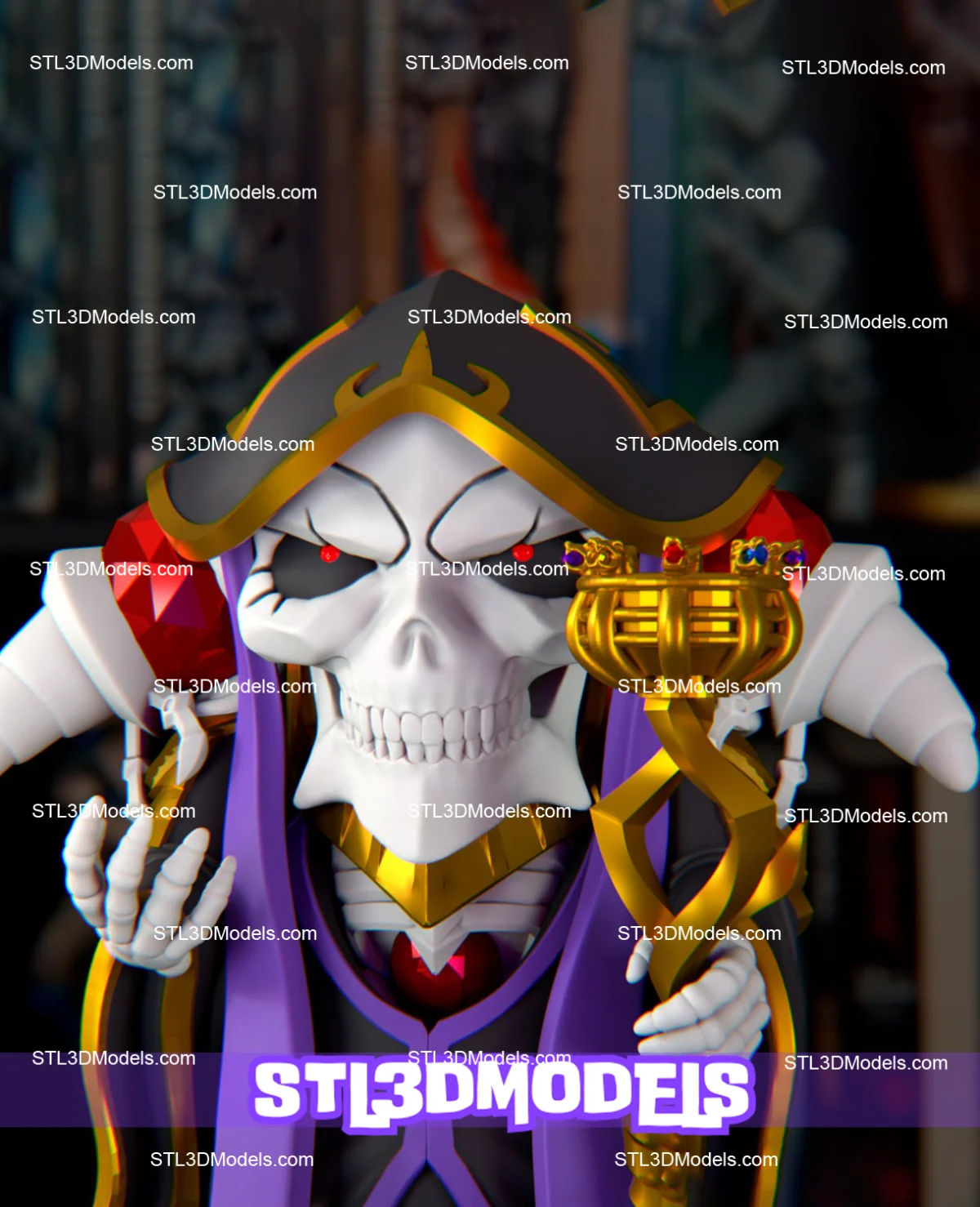 Ainz Ooal Chibi STL 3D Model 