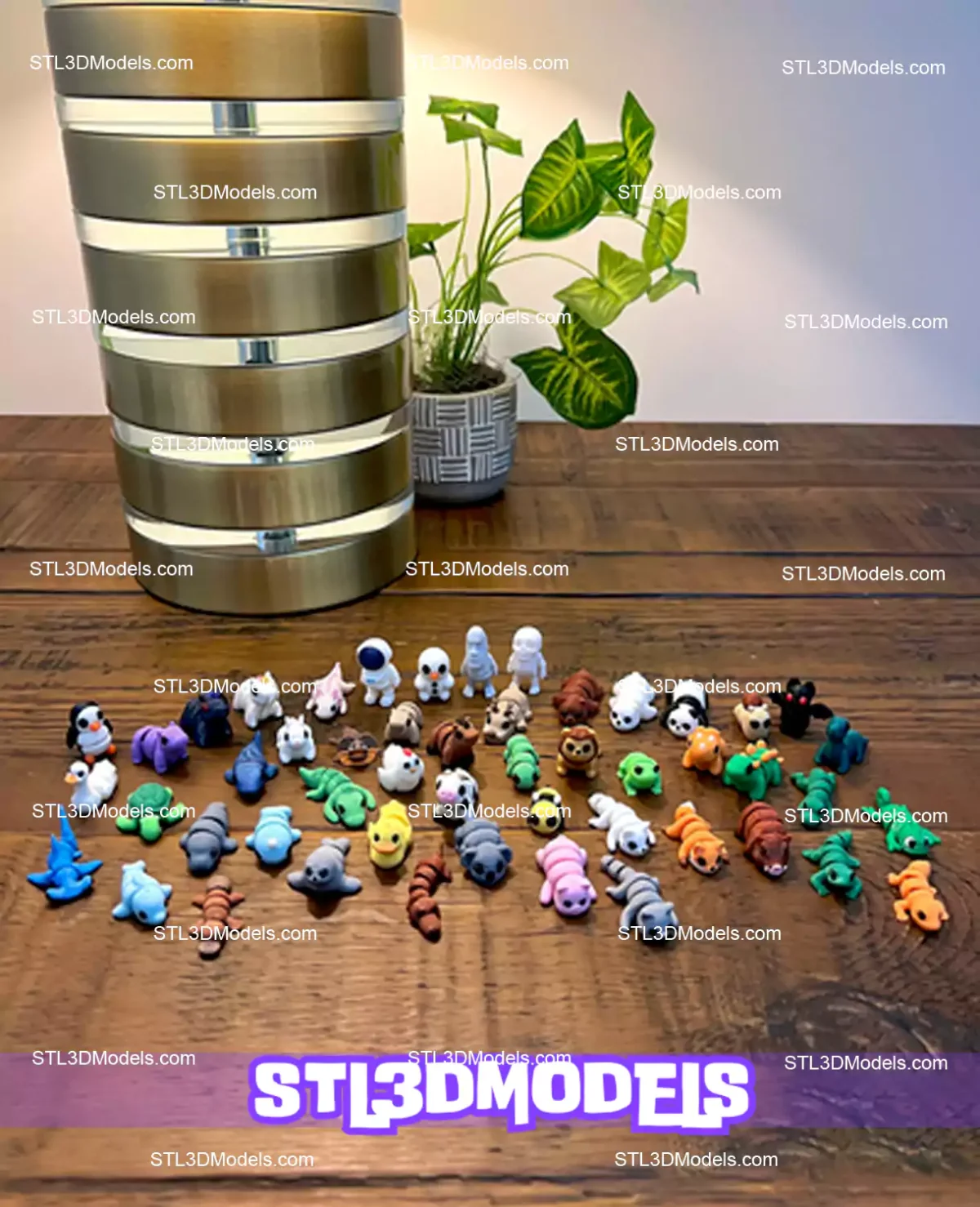 Mini Cute Flexi Animal Fidget STL 3D Print Model 