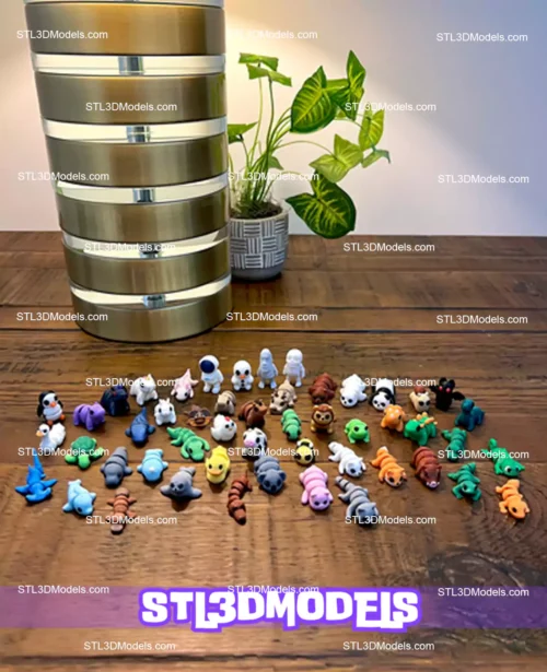Mini Cute Flexi Animal Fidget STL 3D Print Model 