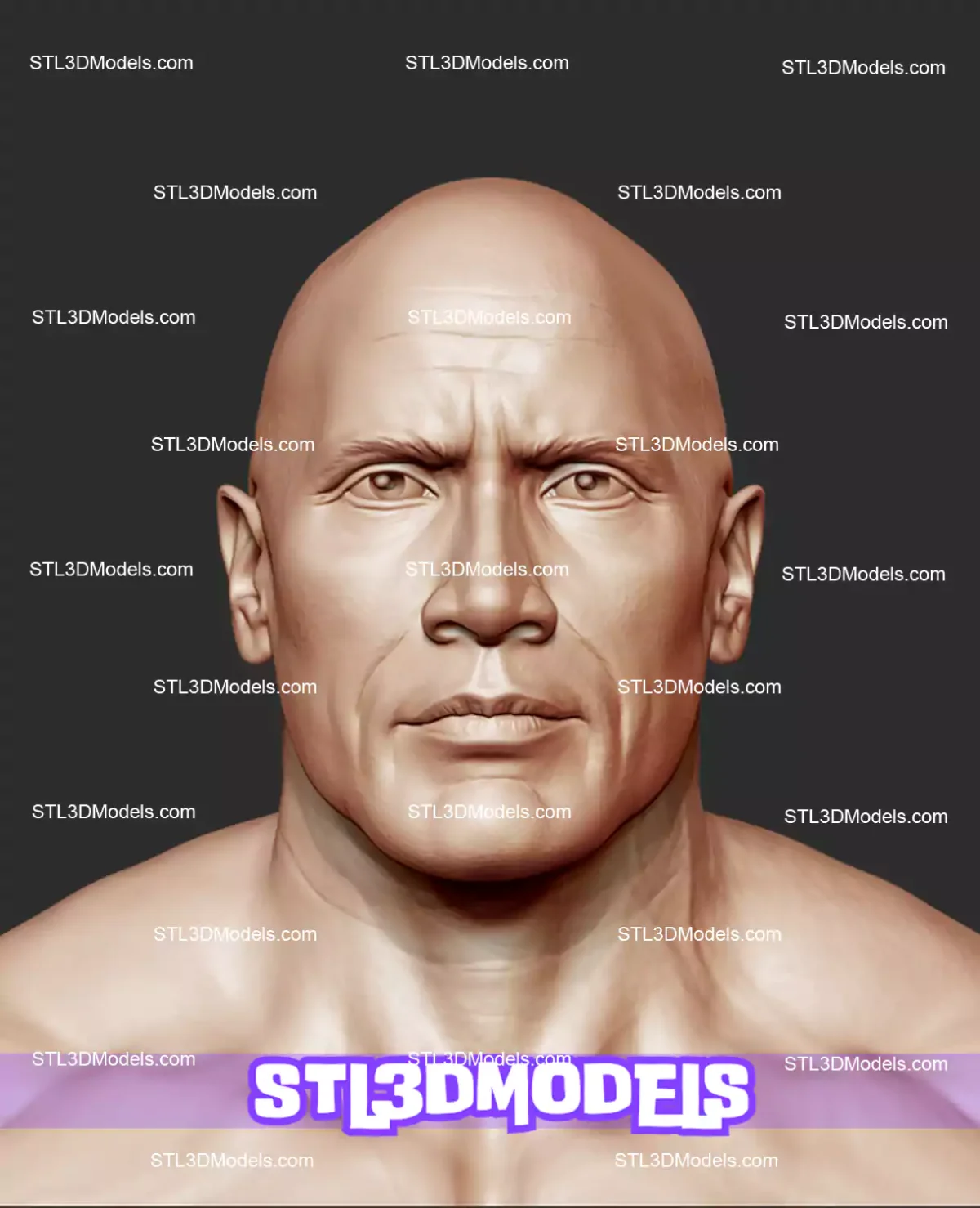 The Rock Bust STL 3D Model 