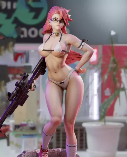 Saya Takagi with Sniper STL 3D Model 