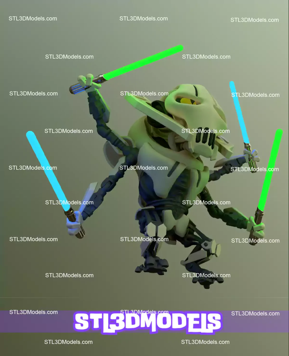 General Grievous Chibi STL 3D Model 
