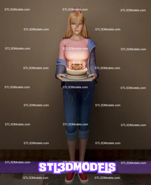 Power Birthday Cake STL 3D Model