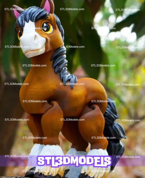 Flexi Clydesdale Horse STL 3D Model 
