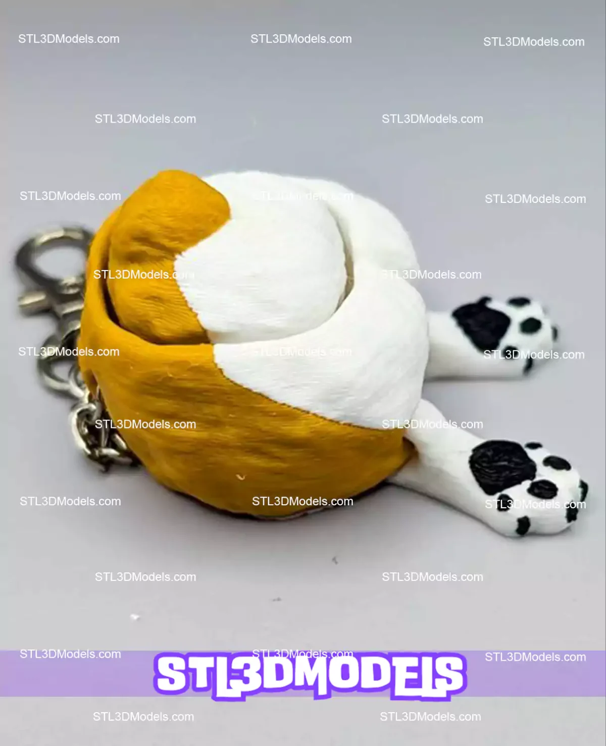 Corgi Butt Fidget Clicker Keychain STL 3D Model 
