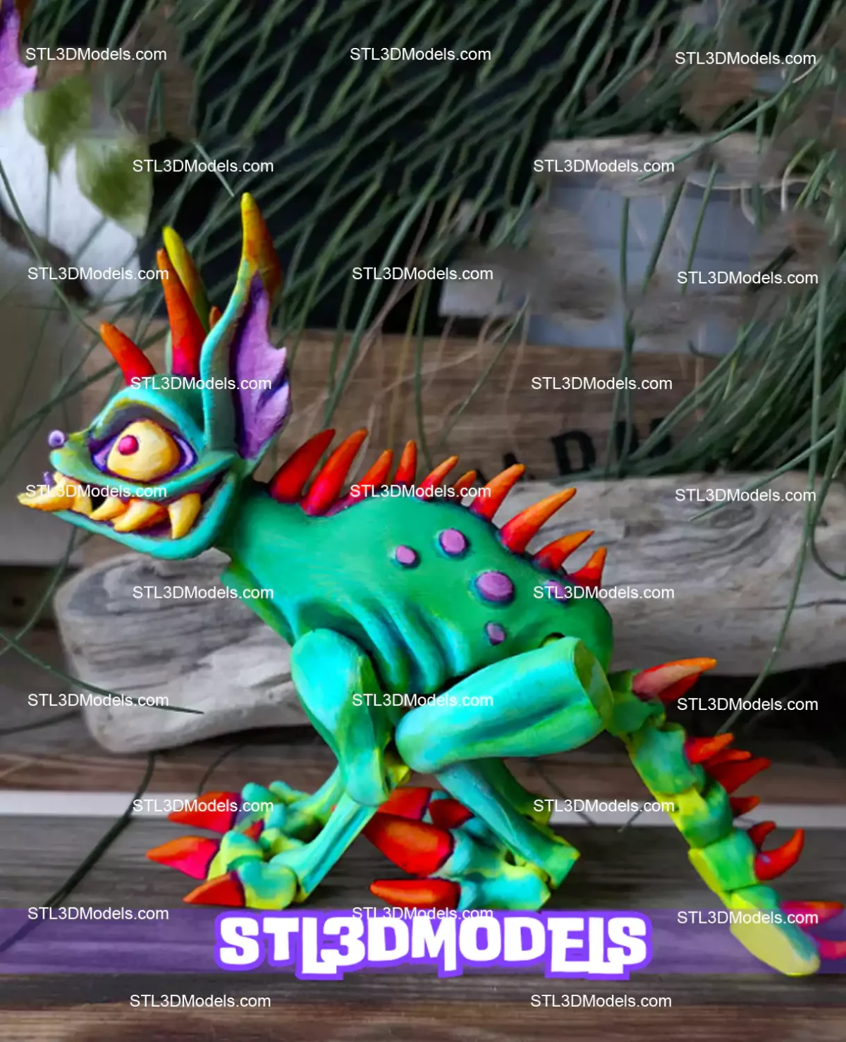 Chupacabra Articulated Flexi STL 3D Model 