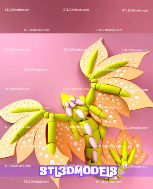 Blossom Flexi Dragon STL 3D Model 