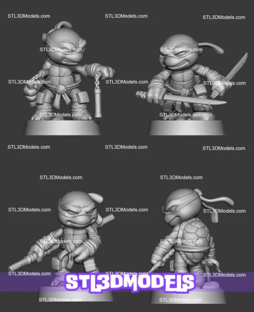 Chibi Ninja Turtle STL 3D Model 