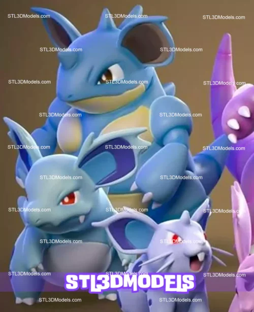 Nidoran Evolutions STL 3D Model 