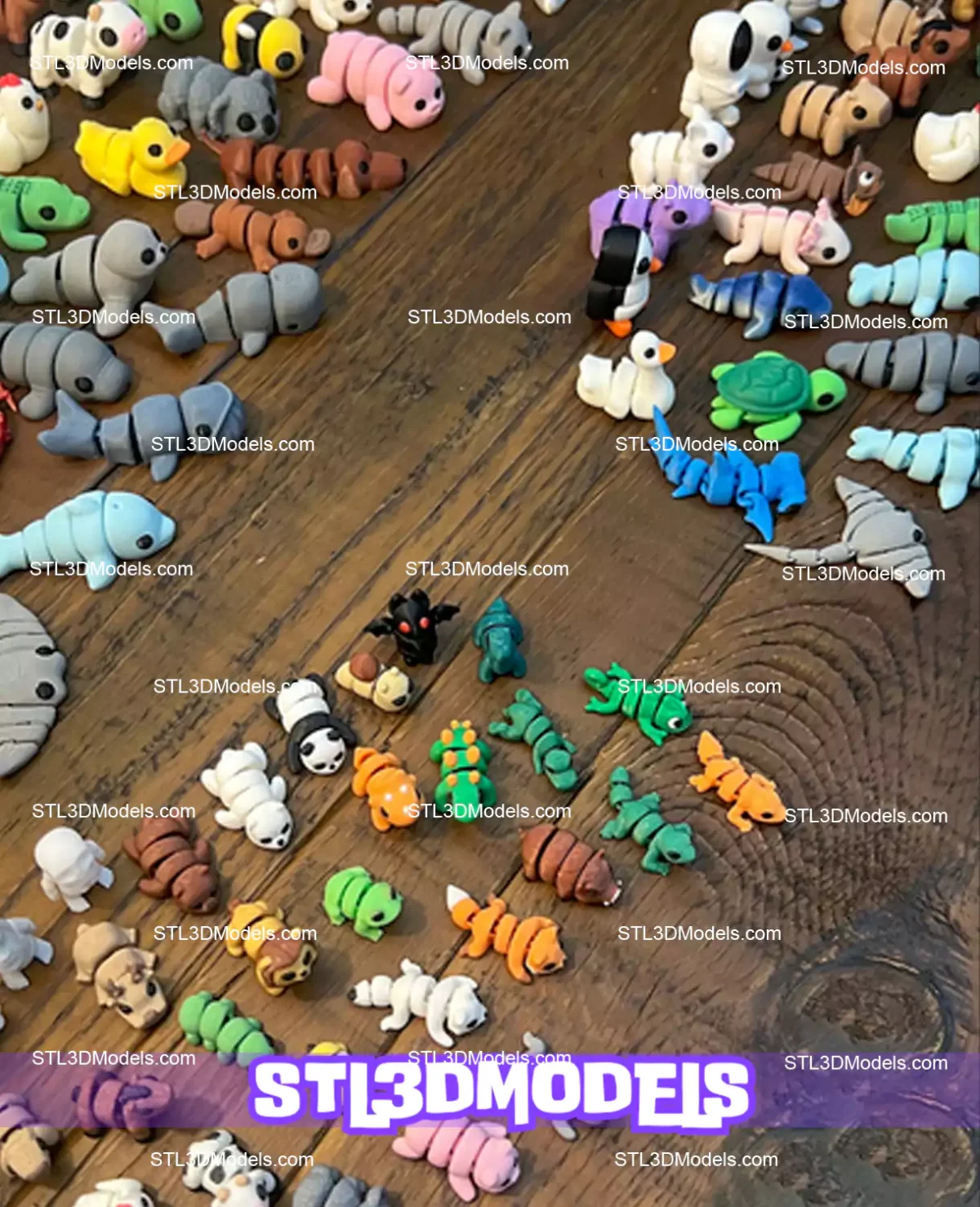 Mini Cute Flexi Animal Fidget STL 3D Print Model 