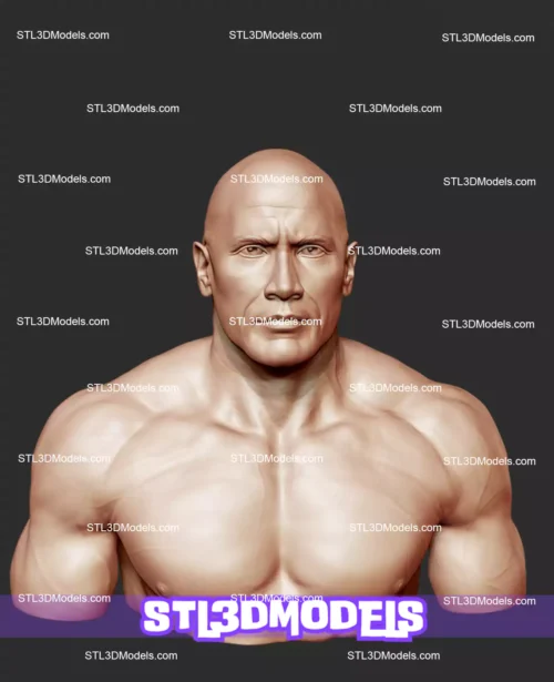 The Rock Bust STL 3D Model 