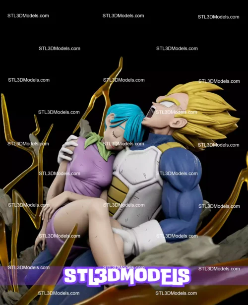 Vegeta and Bulma STL 3D Model 