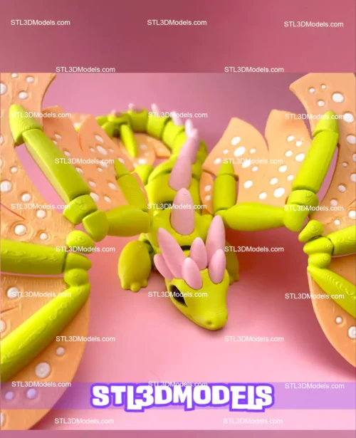 Blossom Flexi Dragon STL 3D Model 