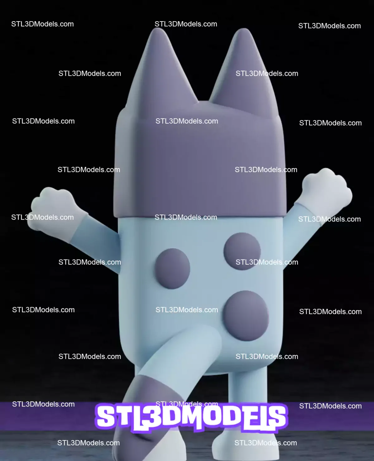 Life-Size Bluey STL 3D Model 