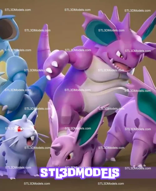 Nidoran Evolutions STL 3D Model 