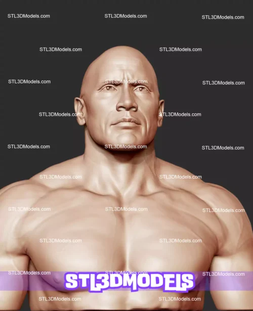 The Rock Bust STL 3D Model 