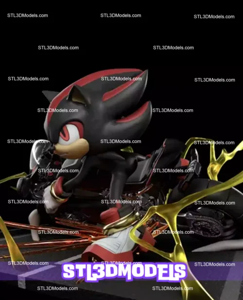Shadow Sonic on Motor STL 3D Model 