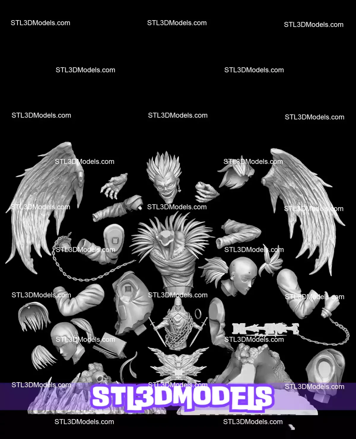 L vs Kira DEATH NOTE STL 3D Model 
