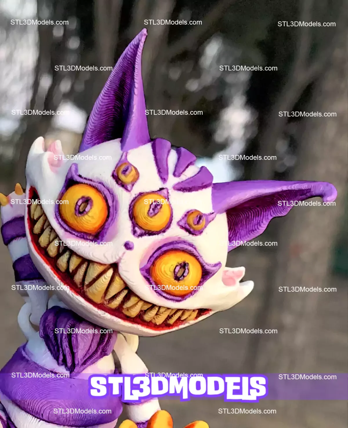 Creepy Cat Articulated STL 3D Model 