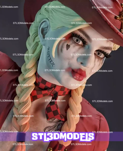 Harley Quinn Cowgirl STL 3D Model 