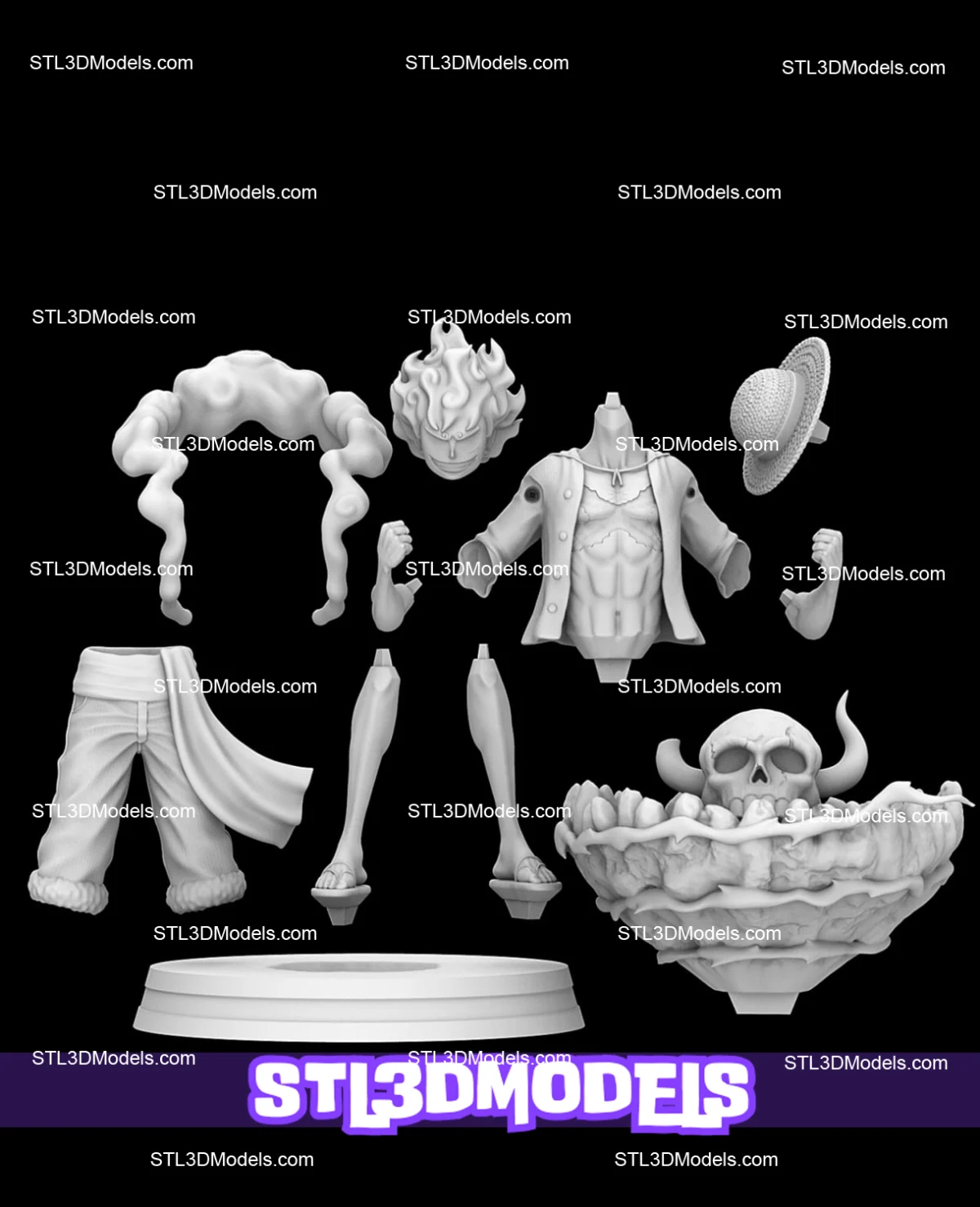 Luffy Gear 5 STL 3D Model 