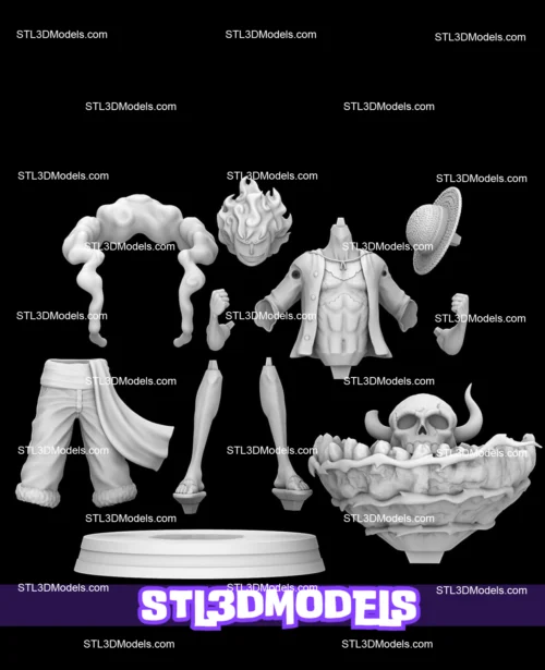 Luffy Gear 5 STL 3D Model 
