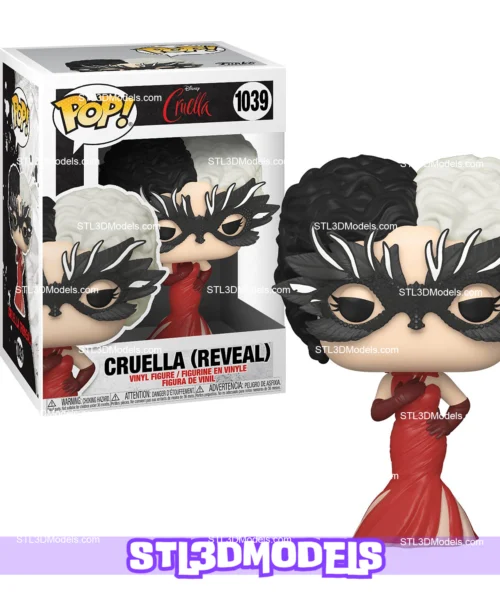 Cruella Funko Red Dress and Mask STL