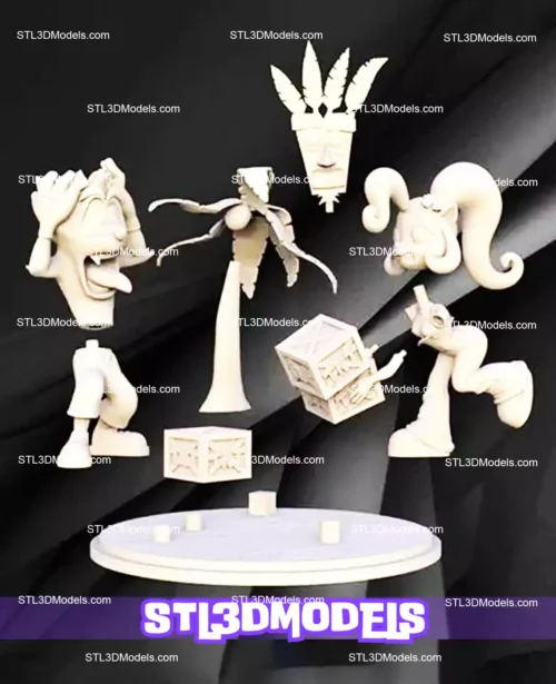 Crash and Coco Diorama STL 3D Models