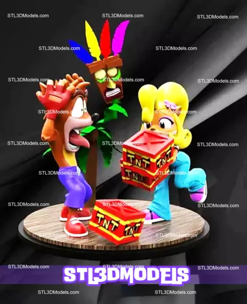 Crash and Coco Diorama STL 3D Models
