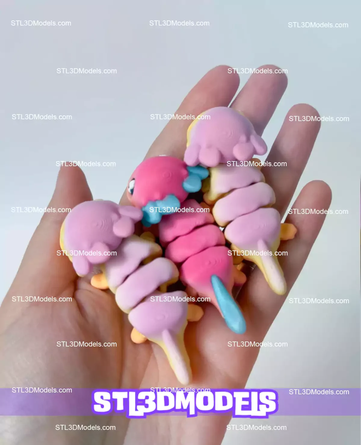 Baby Axolotl Adorable Flexi STL and 3MF
