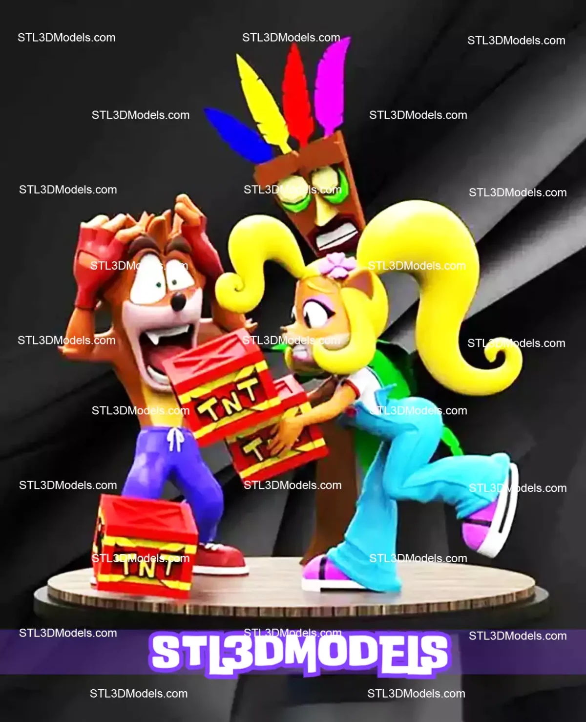 Crash and Coco Diorama STL 3D Models