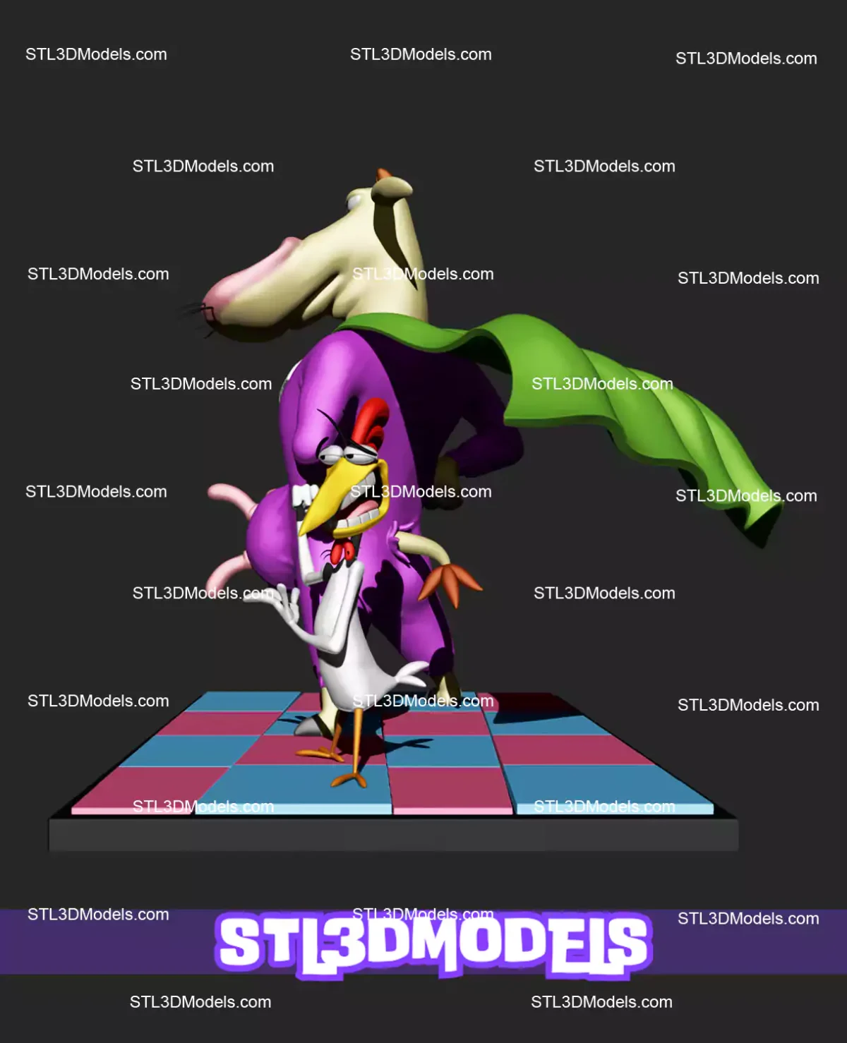 Cow and Chicken STL 3D Models